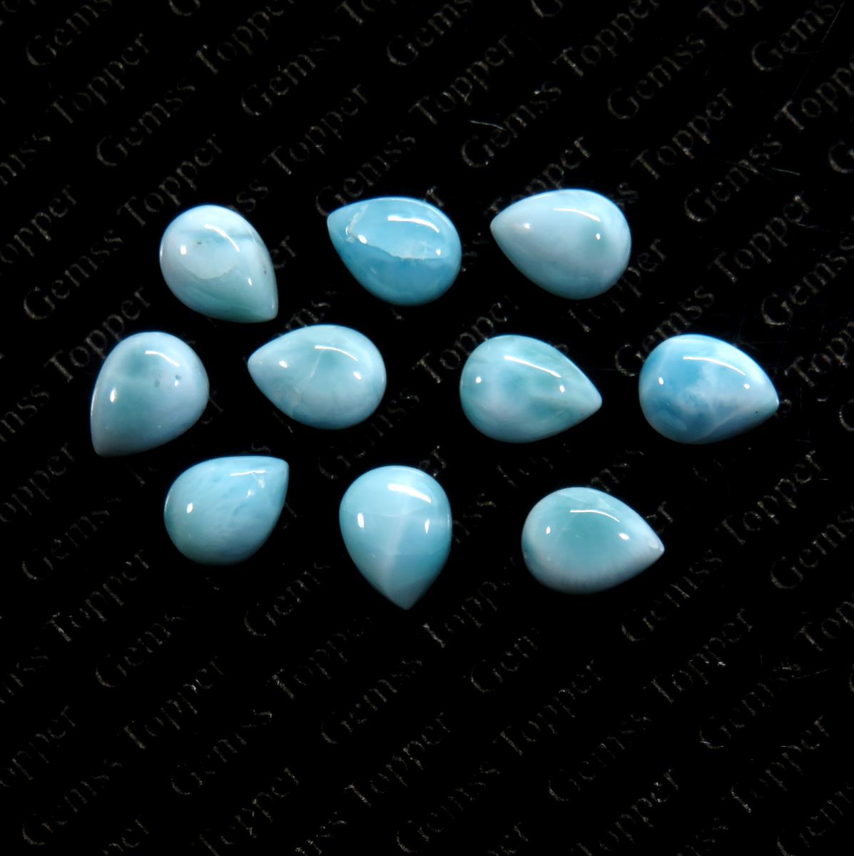 Larimar 9x12 mm Pear Cabochon
